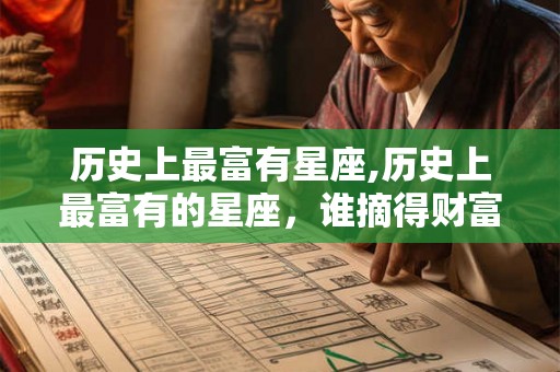 历史上最富有星座,历史上最富有的星座，谁摘得财富桂冠？