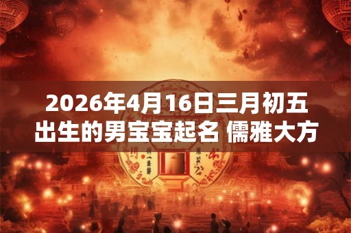 2026年4月16日三月初五出生的男宝宝起名 儒雅大方的名字 2026年4月16日三月初五出生的男宝宝起名 儒雅大方的名字