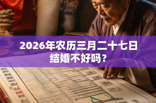 2026年农历三月二十七日结婚不好吗？