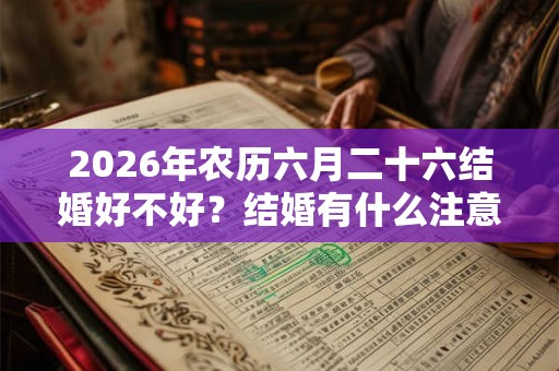 2026年农历六月二十六结婚好不好？结婚有什么注意事项？