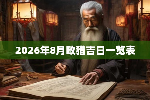 2026年8月畋猎吉日一览表 2026年8月畋猎吉日一览表