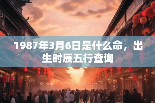 1987年3月6日是什么命,出生时辰五行查询 1987年3月6日是什么命,出生时辰五行查询