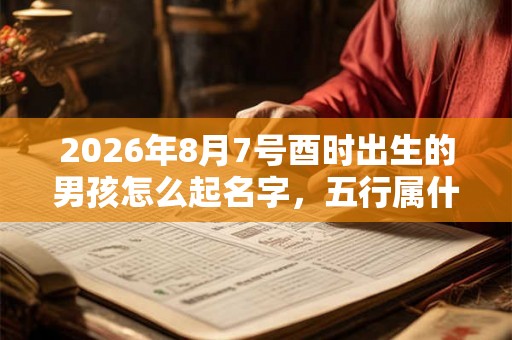 2026年8月7号酉时出生的男孩怎么起名字，五行属什么