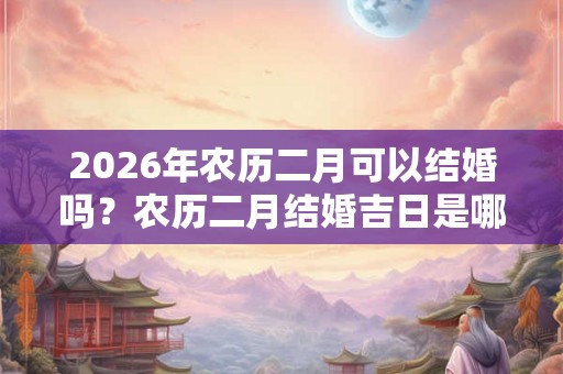 2026年农历二月可以结婚吗？农历二月结婚吉日是哪天？