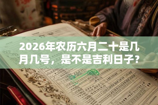2026年农历六月二十是几月几号，是不是吉利日子？
