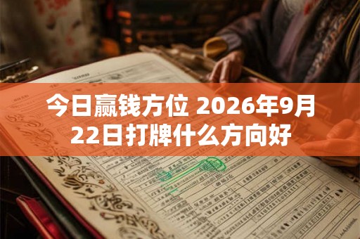 今日赢钱方位 2026年9月22日打牌什么方向好
