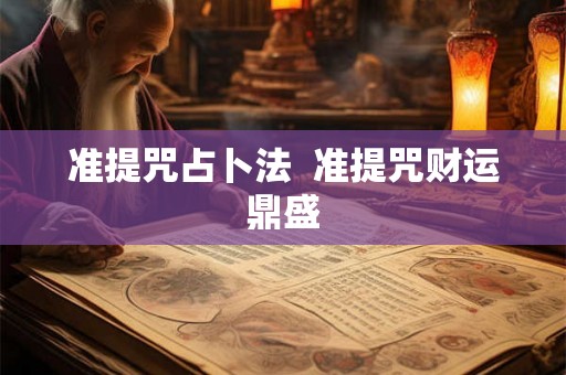 准提咒占卜法  准提咒财运鼎盛