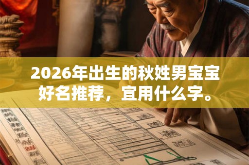 2026年出生的秋姓男宝宝好名推荐，宜用什么字。