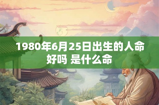 1980年6月25日出生的人命好吗 是什么命