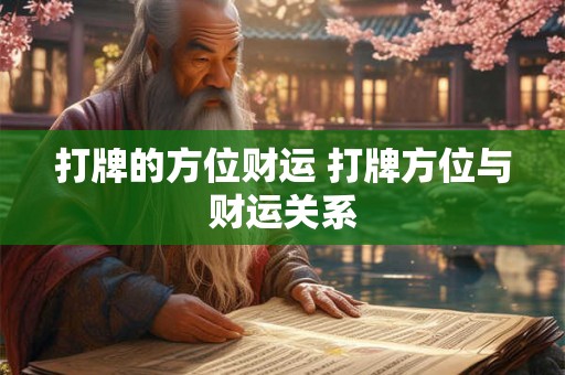 打牌的方位财运 打牌方位与财运关系