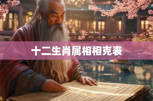 十二生肖属相相克表 十二生肖属相相克表