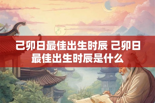 己卯日最佳出生时辰 己卯日最佳出生时辰是什么