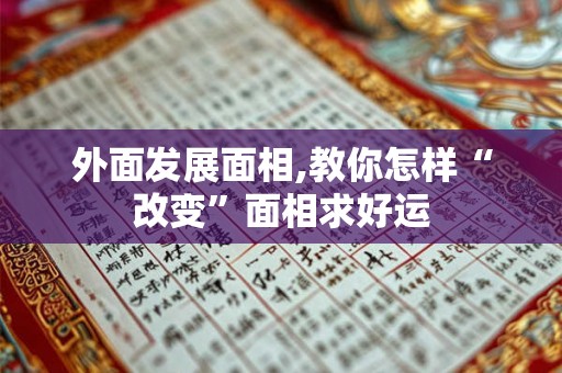 外面发展面相,教你怎样“改变”面相求好运