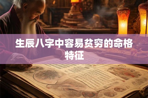 生辰八字中容易贫穷的命格特征