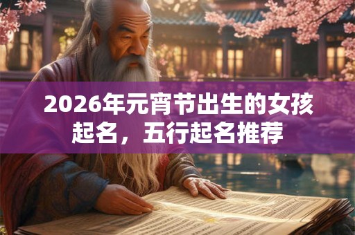 2026年元宵节出生的女孩起名,五行起名推荐 2026年元宵节出生的女孩起名,五行起名推荐