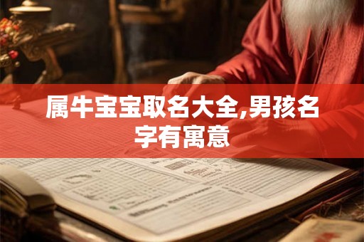 属牛宝宝取名大全,男孩名字有寓意