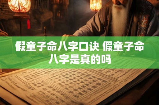 假童子命八字口诀 假童子命八字是真的吗