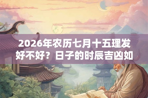 2026年农历七月十五理发好不好？日子的时辰吉凶如何？