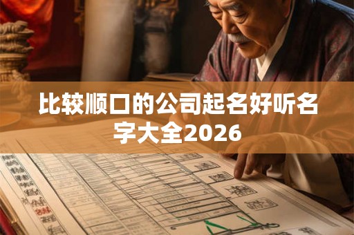比较顺口的公司起名好听名字大全2026