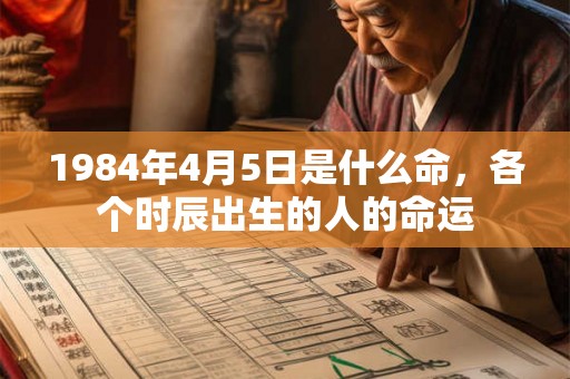 1984年4月5日是什么命，各个时辰出生的人的命运