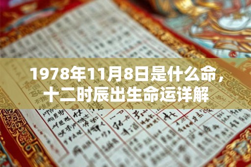 1978年11月8日是什么命，十二时辰出生命运详解