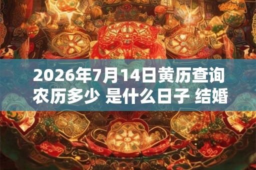 2026年7月14日黄历查询 农历多少 是什么日子 结婚吉时 2026年7月14日黄历查询 农历多少 是什么日子 结婚吉时