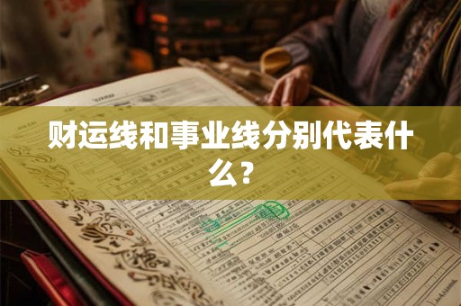 财运线和事业线分别代表什么？