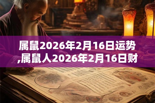 属鼠2026年2月16日运势,属鼠人2026年2月16日财运,生肖鼠2026年2月16日运势