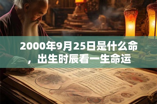 2000年9月25日是什么命，出生时辰看一生命运