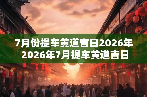 7月份提车黄道吉日2026年 2026年7月提车黄道吉日 7月份提车黄道吉日2026年 2026年7月提车黄道吉日