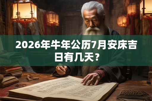2026年牛年公历7月安床吉日有几天？
