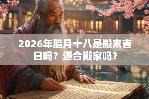 2026年腊月十八是搬家吉日吗？适合搬家吗？