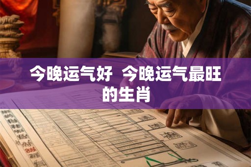 今晚运气好  今晚运气最旺的生肖