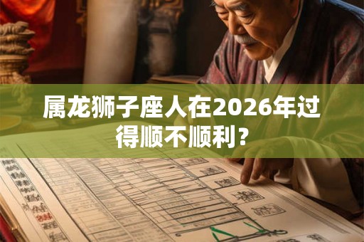 属龙狮子座人在2026年过得顺不顺利？