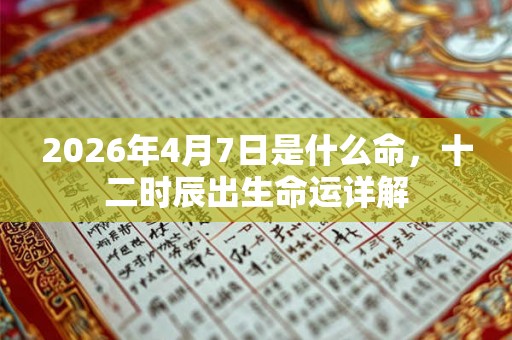 2026年4月7日是什么命,十二时辰出生命运详解 2026年4月7日是什么命,十二时辰出生命运详解
