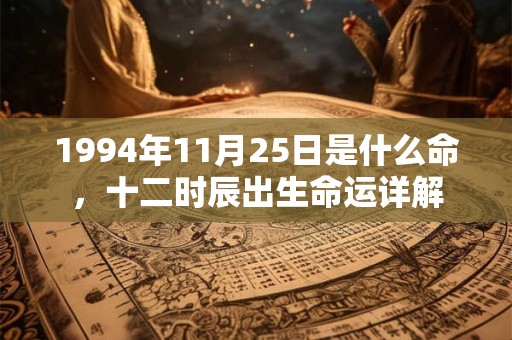 1994年11月25日是什么命，十二时辰出生命运详解