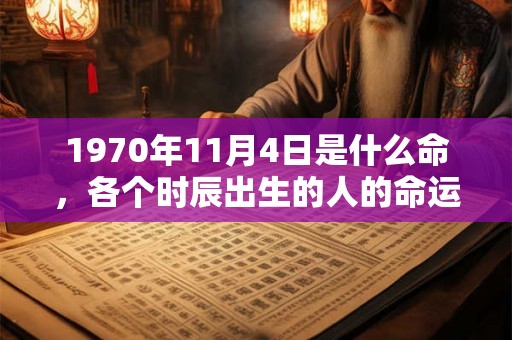 1970年11月4日是什么命，各个时辰出生的人的命运