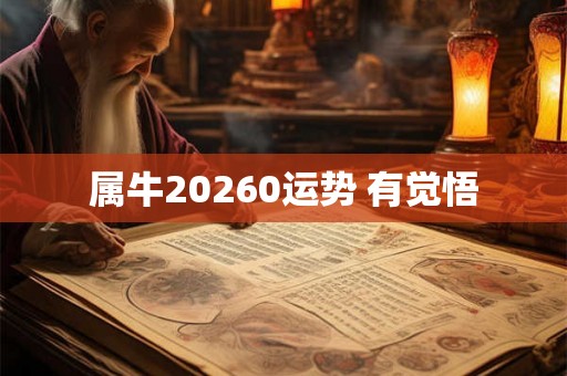 属牛20260运势 有觉悟