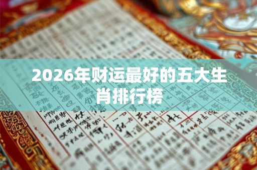 2026年财运最好的五大生肖排行榜 2026年财运最好的五大生肖排行榜