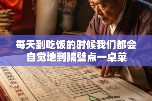 每天到吃饭的时候我们都会自觉地到隔壁点一桌菜