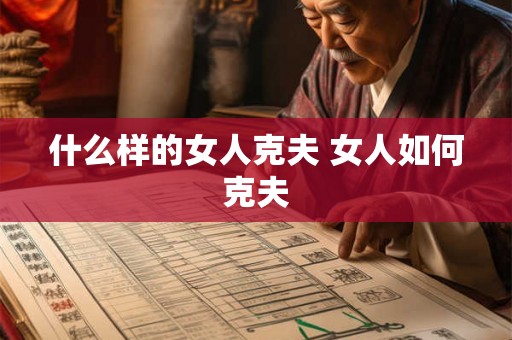 什么样的女人克夫 女人如何克夫