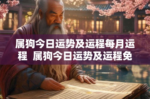 属狗今日运势及运程每月运程  属狗今日运势及运程免费