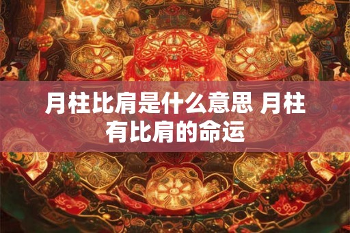 月柱比肩是什么意思 月柱有比肩的命运