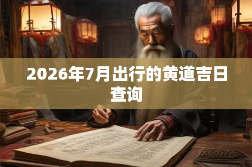 2026年7月出行的黄道吉日查询