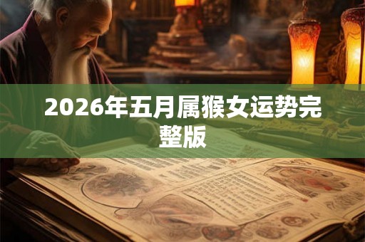 2026年五月属猴女运势完整版