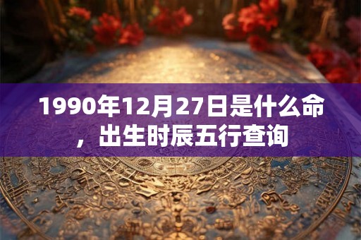 1990年12月27日是什么命，出生时辰五行查询