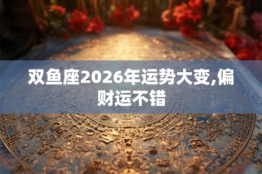 双鱼座2026年运势大变,偏财运不错 双鱼座2026年运势大变,偏财运不错