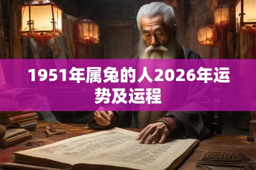 1951年属兔的人2026年运势及运程