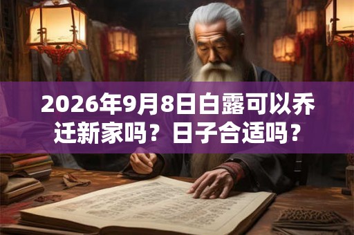 2026年9月8日白露可以乔迁新家吗？日子合适吗？