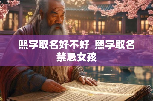 熙字取名好不好  熙字取名禁忌女孩